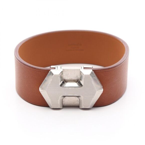 Hermes Super H Stainless Steel Leather Bracelet
